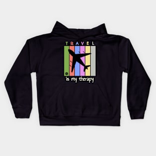 Travel Is My Therapy Kids Hoodie